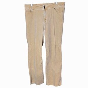 Chico's Sand Tan Stretch Corduroy Pants Soft Neutral Bootcut Cord Size 3 (XL 16)
